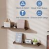 Floating Shelves with Edge for Wall, Wooden Wall Shelves for Bedroom Living Room Kitchen, Modern and Rustic Bathroom Shelves, Decor Floating Shelf for Storage - Image 9