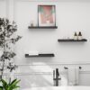 Floating Shelves with Edge for Wall, Wooden Wall Shelves for Bedroom Living Room Kitchen, Modern and Rustic Bathroom Shelves, Decor Floating Shelf for Storage - Image 3