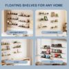 6 Pack Floating Shelves Picture Ledge, Modern Wall Shelves Decor Wood Storage Shelves for Bedroom, Living Room,Bathroom Shelves, Kitchen, Hanging Shelves for Room - Image 5