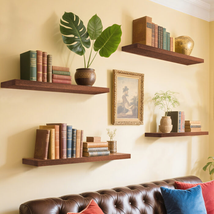 Floating Shelves for Wall, Bathroom Shelves Over Toilet, Book Shelves, Modern Wooden Mounted Floating Shelves - Image 5