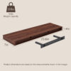 Mifurn 23.6'' Floating Shelves for Wall, Set of 2, Walnut - Image 3