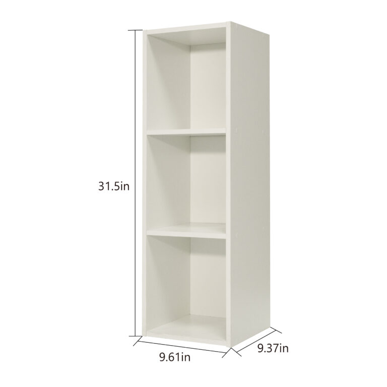 Mifurn 3-Tier Bookshelf Open Shelf Bookcase, White