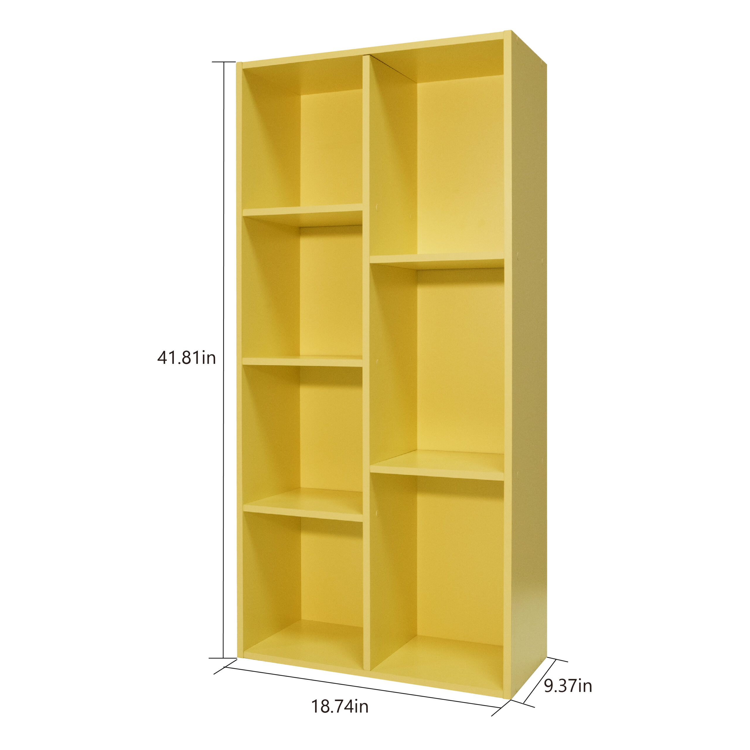 尺寸图_画板 1 副本 21 Mifurn 7-Cube Reversible Open Shelf Bookcase, Storage Organizer, Yellow - Image 1