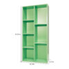 Mifurn 7-Cube Reversible Open Shelf Bookcase, Storage Organizer, Light Green