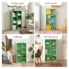 Mifurn 7-Cube Reversible Open Shelf Bookcase, Storage Organizer, Light Green - Image 2