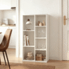 Mifurn 7-Cube Reversible Open Shelf Bookcase, Storage Organizer, White