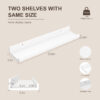 Mifurn 24'' Wood Floating Shelves for Wall Picture Ledge Shelves, Set of 2, White - Image 2