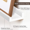 Mifurn 24'' Wood Floating Shelves for Wall Picture Ledge Shelves, Set of 2, White - Image 3