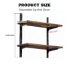 Mifurn 2-Tier Floating Shelves for Wall, 18.9" Adjustable Wall Track Wood Shelves, Rustic Brown - Image 8