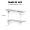 Mifurn 2-Tier Floating Shelves for Wall, 23.6" Adjustable Wall Track Wood Shelves, White - Image 9