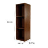 Mifurn 3 Cube Storage Organizer, Walnut 3-Tier Bookshelf with Closed Back Panel, Wooden Bookcase for Living Room Bedroom Office Walnut - Image 6