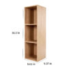 Mifurn 3 Cube Storage Organizer, Oak 3-Tier Bookshelf with Closed Back Panel, Wooden Bookcase for Living Room Bedroom Office Oak - Image 5