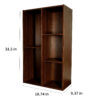 Mifurn 5-Cube Storage Organizer, Open Shelf Multipurpose Bookcase with Closed Back Panel, Wooden Bookshelf for Bedroom Living Room Office, Walnut - Image 7