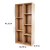 Mifurn 7-Cube Storage Organizer, Cube Bookcase with Closed Back Panel, Open Shelf Bookshelf for Bedroom Living Room Office, Oak - Image 6