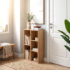 Mifurn 5-Cube Storage Organizer, Open Shelf Multipurpose Bookcase with Closed Back Panel, Wooden Bookshelf for Bedroom Living Room Office, Oak - Image 6