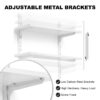 Mifurn 2-Tier Floating Shelves for Wall, 23.6" Adjustable Wall Track Wood Shelves, White - Image 7