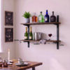 Mifurn 2-Tier Floating Shelves for Wall, 23.6" Adjustable Wall Track Wood Shelves, Rustic Brown - Image 6