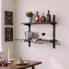 Mifurn 2-Tier Floating Shelves for Wall, 18.9" Adjustable Wall Track Wood Shelves, Rustic Brown - Image 5