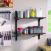 Mifurn 2-Tier Floating Shelves for Wall, 18.9" Adjustable Wall Track Wood Shelves, Rustic Brown - Image 9