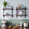 Mifurn 2-Tier Floating Shelves for Wall, 18.9" Adjustable Wall Track Wood Shelves, Rustic Brown - Image 6