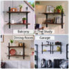 Mifurn 2-Tier Floating Shelves for Wall, 18.9" Adjustable Wall Track Wood Shelves, Rustic Brown - Image 7