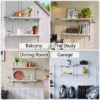 Mifurn 2-Tier Floating Shelves for Wall, 23.6" Adjustable Wall Track Wood Shelves, White - Image 2