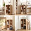 Mifurn 5-Cube Storage Organizer, Open Shelf Multipurpose Bookcase with Closed Back Panel, Wooden Bookshelf for Bedroom Living Room Office, Oak - Image 3